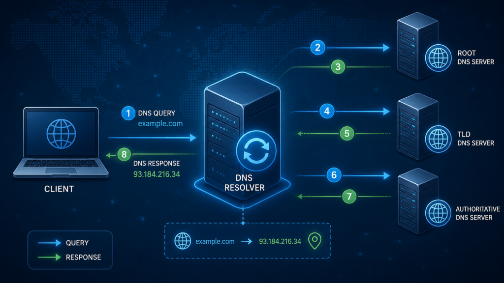 Hogyan működik a DNS resolver