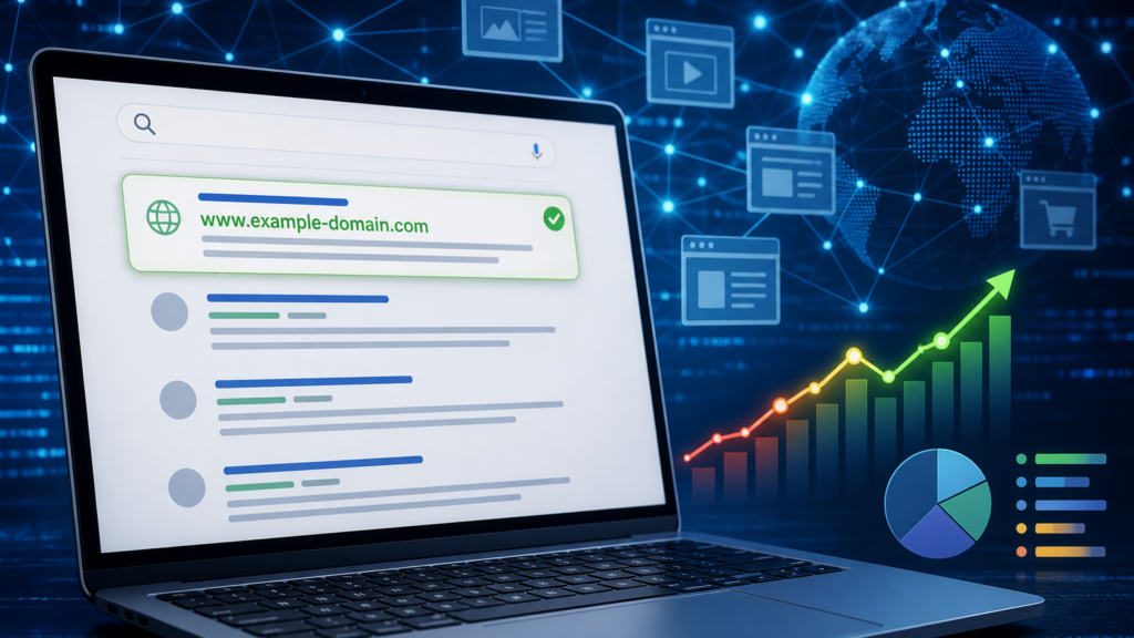 domain név Google helyezés 2026